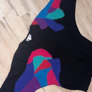 Vintage Barbra Sue Colourful Dolman Sleeve Knit Sweater L